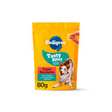 Petisco Pedigree Tasty Bites para Cães Adultos Sabor Carne Suculenta 80g