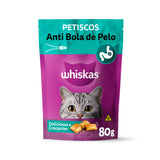 Petisco Whiskas Temptations Anti Bola de Pelo para Gatos Adultos 80g
