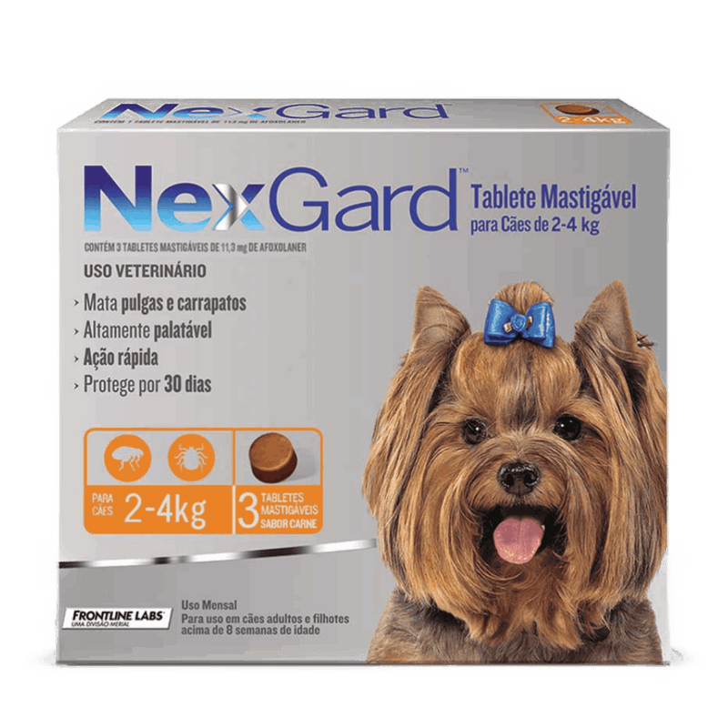 Nexgard Antipulgas e Carrapatos para Cachorros de 2 a 4kg