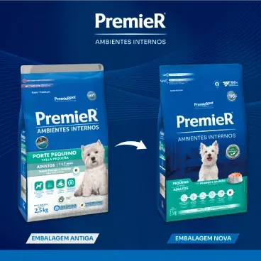 Ração Premier Ambientes Internos Cães Adultos Raças Pequenas Frango e Salmão