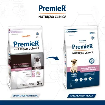 Ração Premier Nutrição Clínica Cães Hipoalergênico Pequeno Porte Cordeiro e Arroz