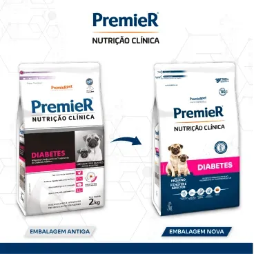 Ração Premier Nutrição Clínica Diabetes Cães Adultos e Filhotes Raças Pequenas