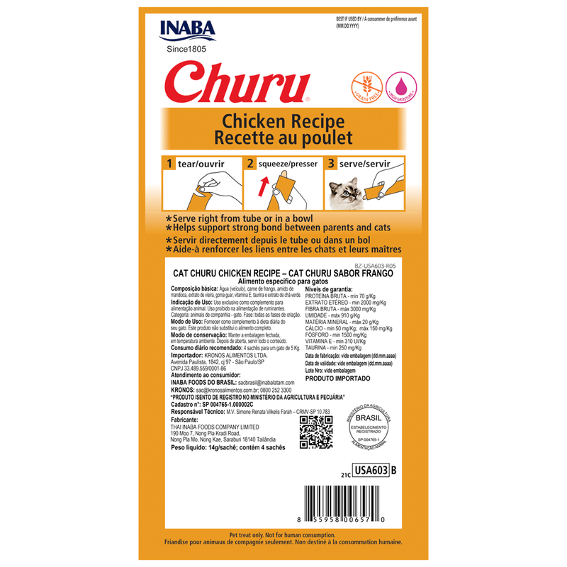 Petisco Churu Galinha para Gatos 56 g