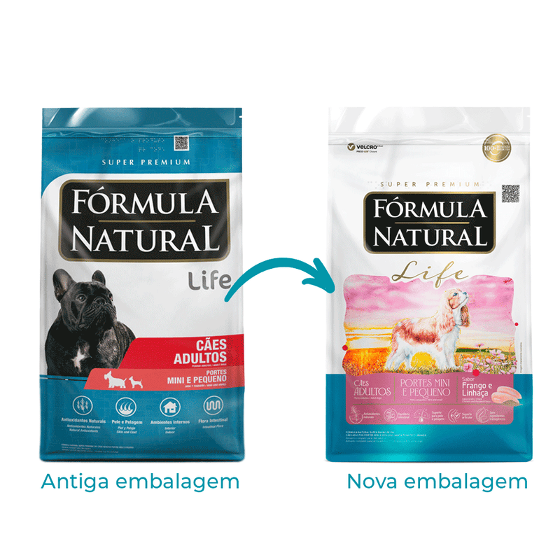 Ração Fórmula Natural Life Super Premium Cães Adultos Mini e Pequeno