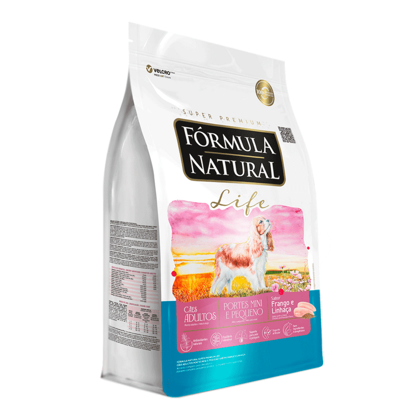 Ração Fórmula Natural Life Super Premium Cães Adultos Mini e Pequeno