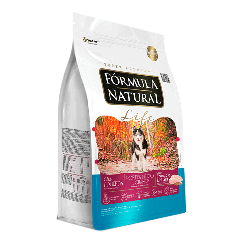 Ração Fórmula Natural Life Cães Adultos Médio e Grande 15 kg