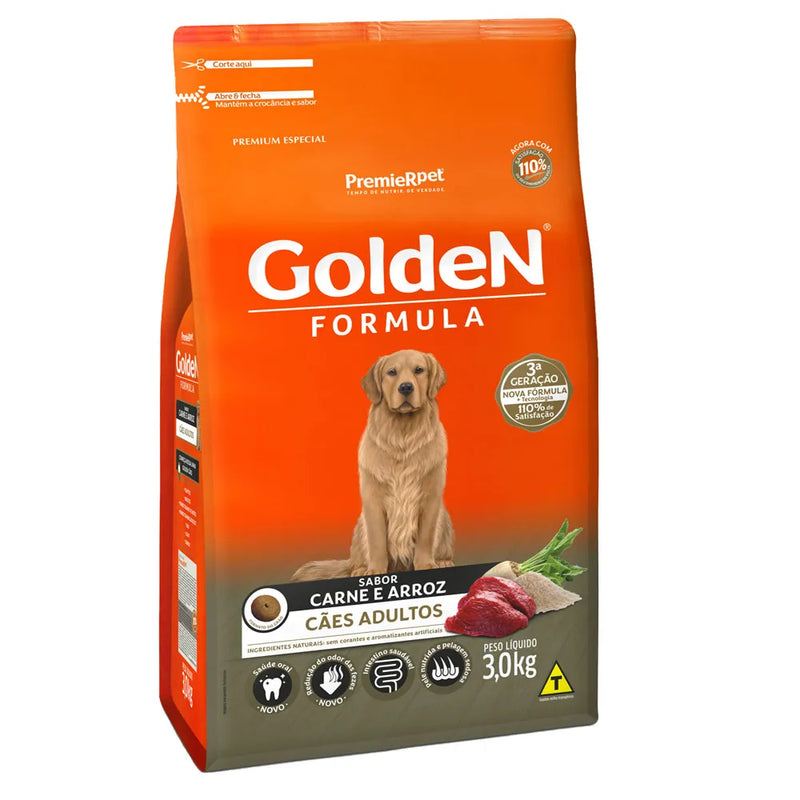 Ração Golden Fórmula Cães Adultos Carne e Arroz