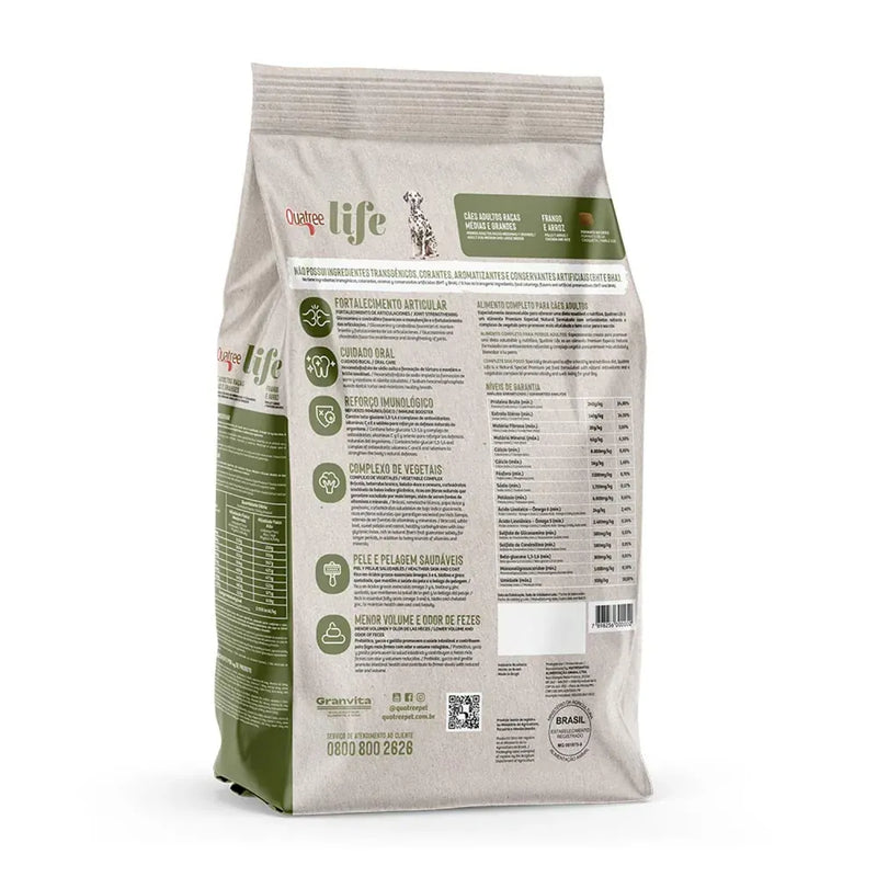 Ração Quatree Life Cães Adultos Raças Médias Grandes