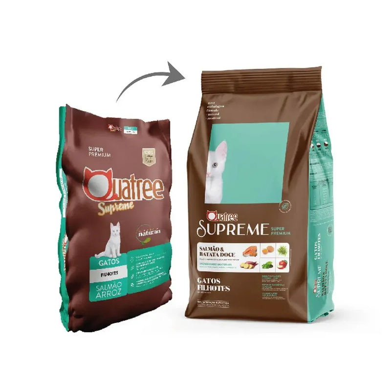 Ração Quatree Supreme Gatos Filhotes Salmão e Batata-doce