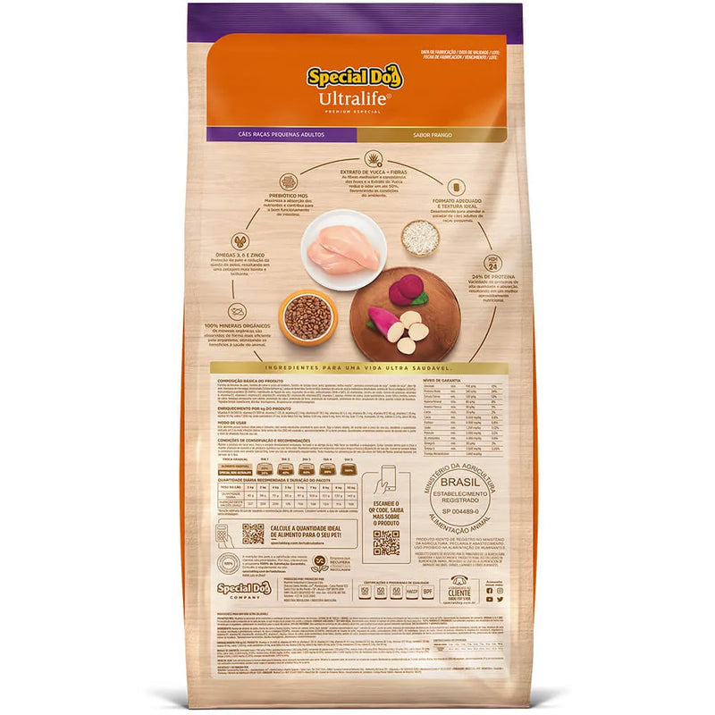 Ração Special Dog Ultralife Cães Adultos Raças Pequenas Frango