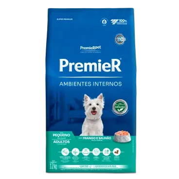Ração Premier Ambientes Internos Cães Adultos Raças Pequenas Frango e Salmão