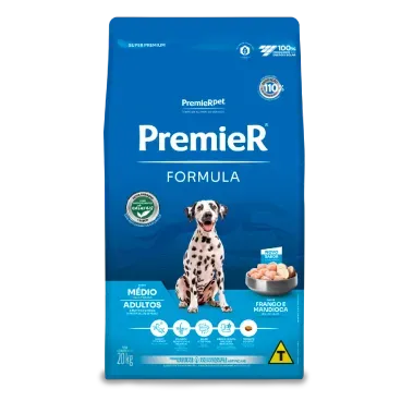 Ração Premier Formula Cães Adultos Raças Médias Frango