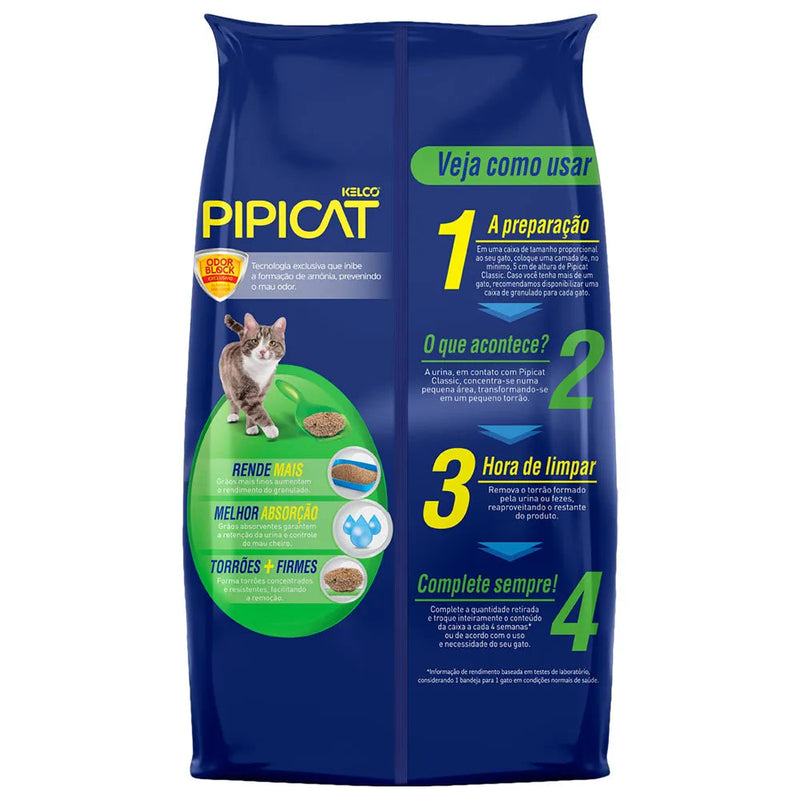 Areia Higiênica Pipicat Classic para Gatos