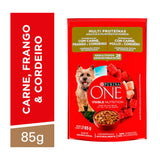 Ração Úmida Purina One para Cães Adultos e Filhotes Sabor Carne, Frango e Cordeiro 85g