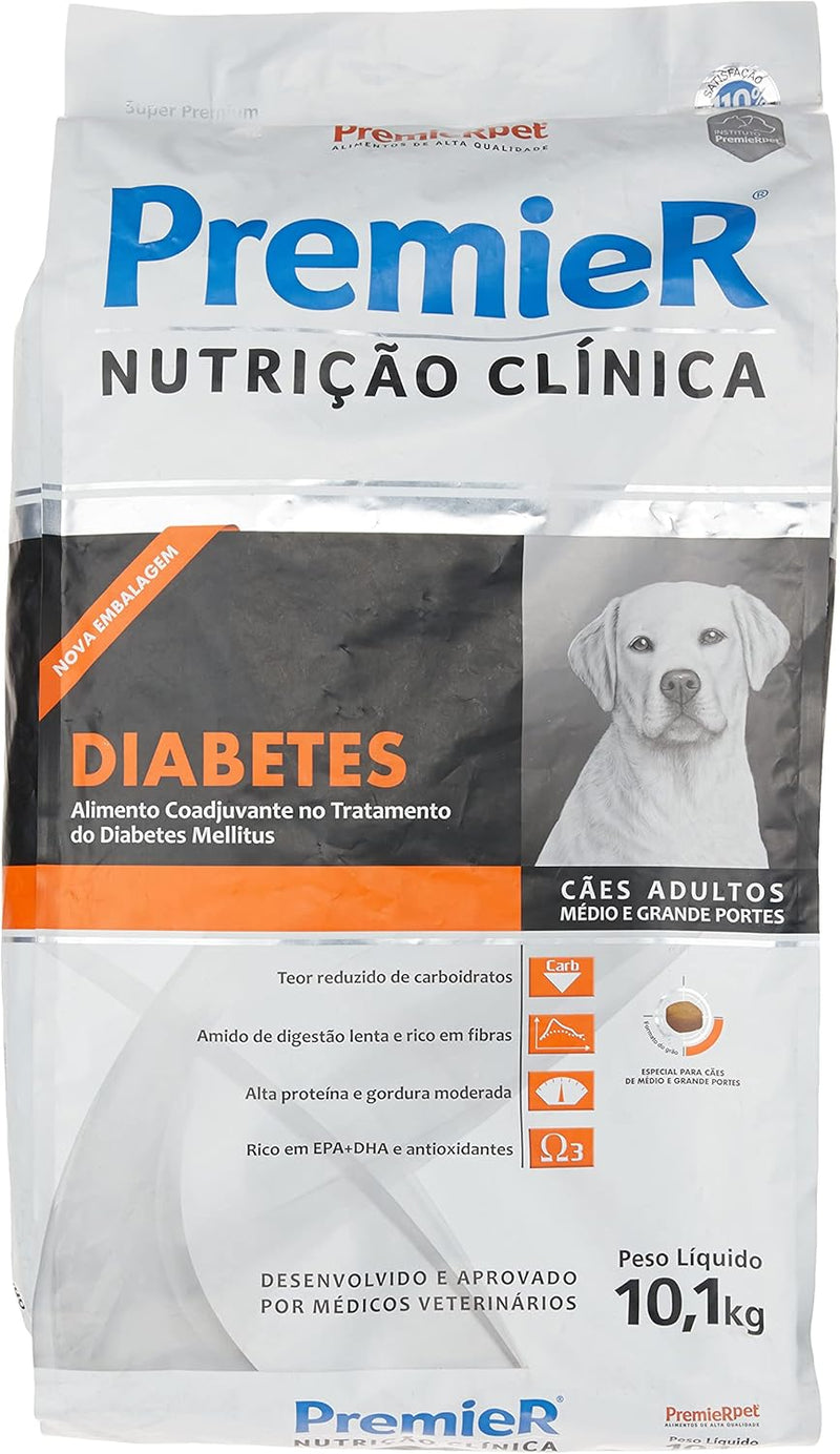 Premier Nutrição Clínica Cães Porte Médio & Grande Diabetes 10Kg
